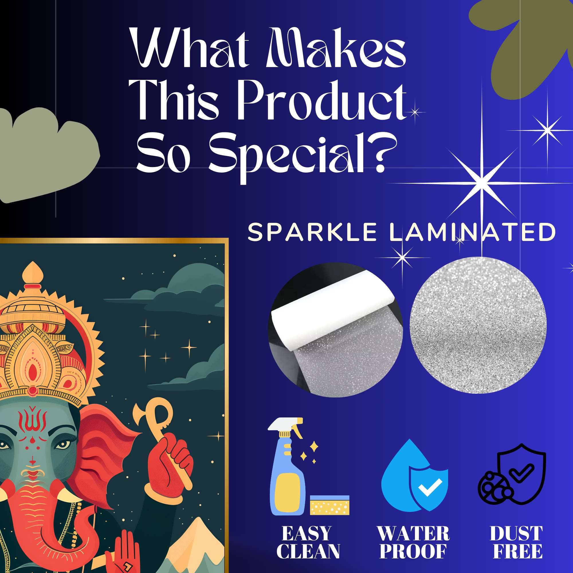 Set of Three Wall Paintings for Wall Dacoration Golden Framed Wall Paintings for Living Room & Bedroom Wall Art for Home Decoration & Office Wall Décor (24x18 inch CH-GD3-6) - Image 3